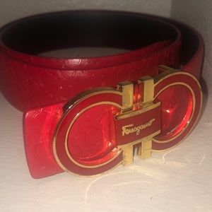 Ferragamo belt...bright red and gold